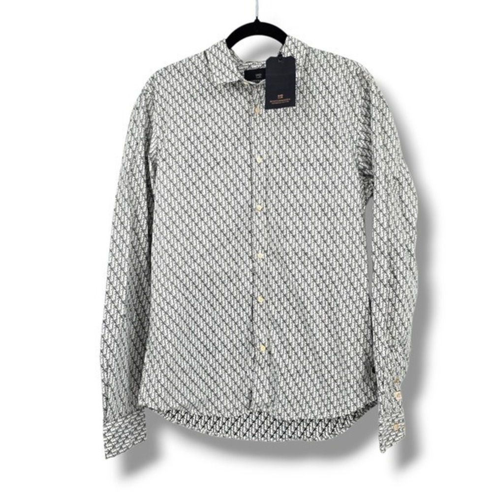 Scotch & Soda Palm‎ Tree Print Button Down Shirt Beach in the City Mens M